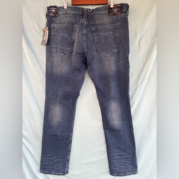 NWT True Religion Ricky Relaxed Straight Sz 42 Vintage Blue Jean Classic Comfort - Picture 9 of 9